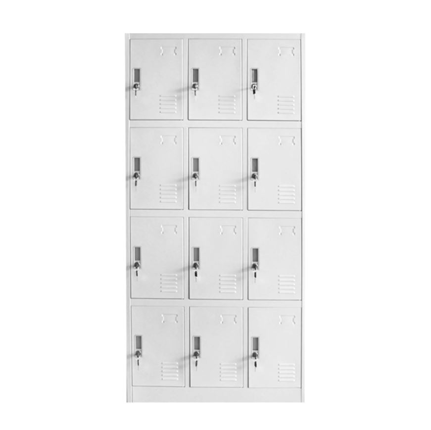 Dulap RFG, metal, cu 12 compartimente, 185 x 90 x 40 cm, gri