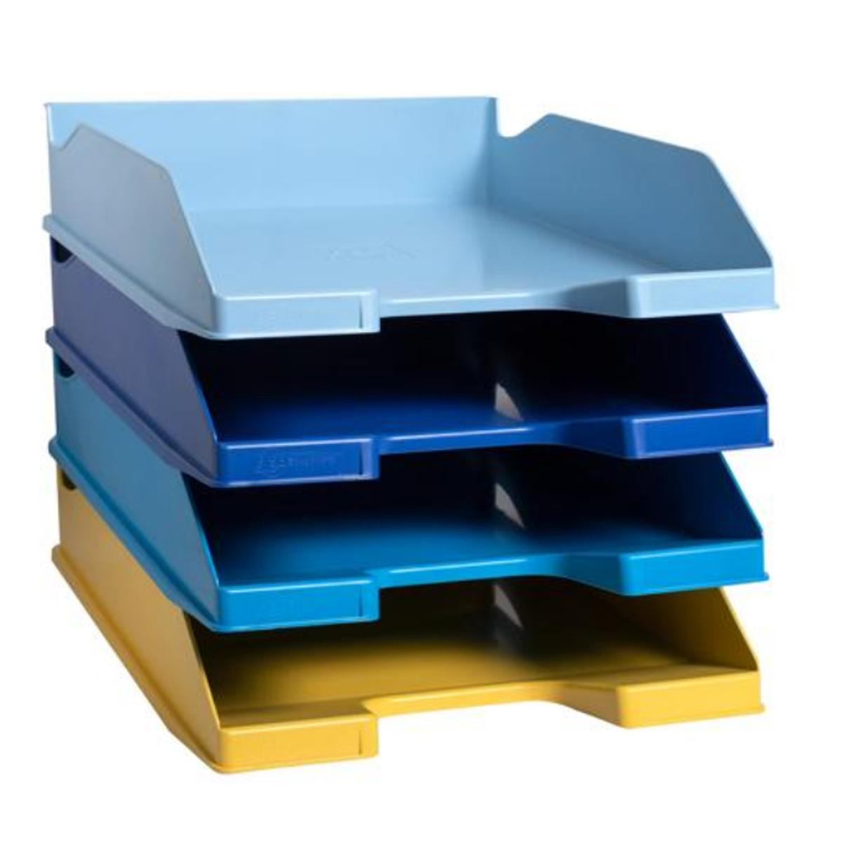 Set 4 tavite Exacompta Bee Blue, plastic reciclat, culori asortate