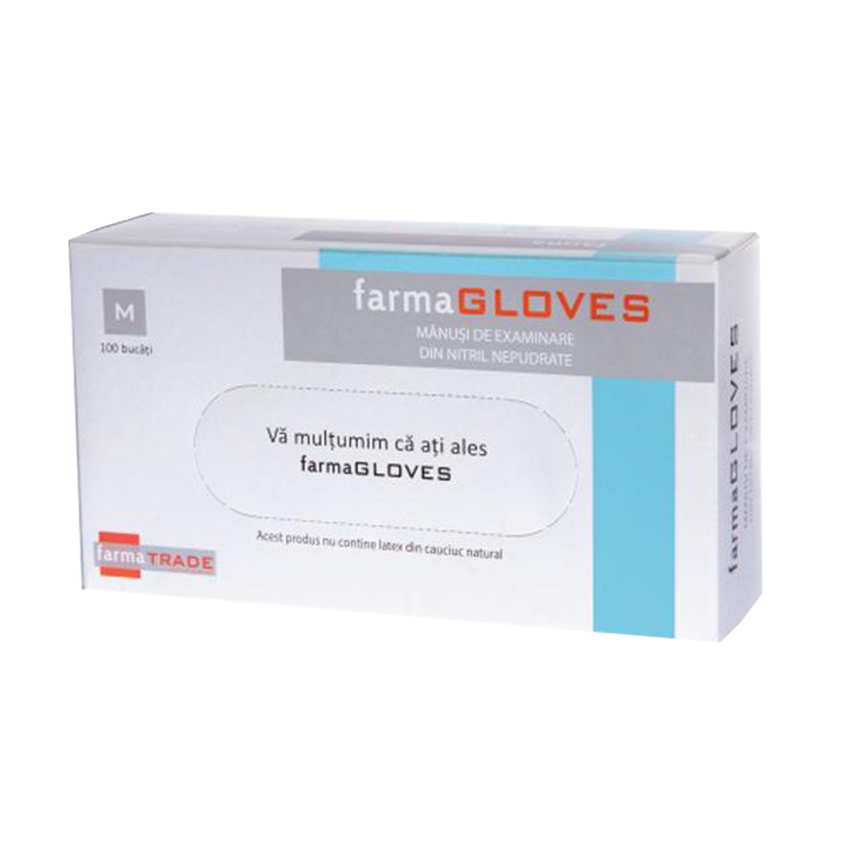 Manusi nitril nepudrate Farmatrade, albastre, marimea S, 100 bucati/cutie