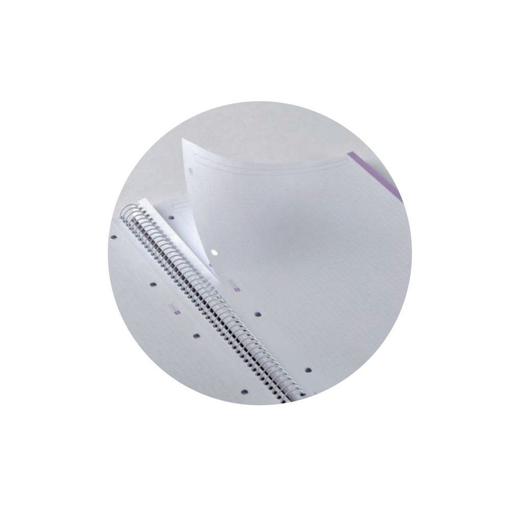 Caiet reciclat Miquelrius ECOLAVENDER Emotions, cu spira, A4, matematica, 80 file, lavanda